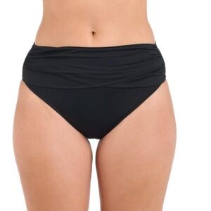 La Blanca Island Goddess Mid-Waist Sash Band Bottom - Black - Size 8